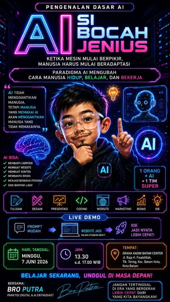 KADIN Batam Gelar Pelatihan AI "Si Bocah Jenius" di Graha KADIN Batam Center