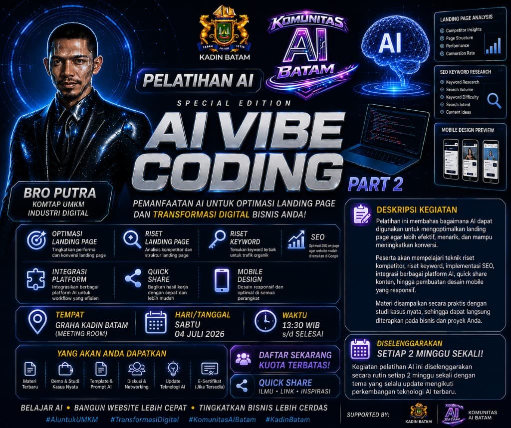 KADIN Batam: Pelatihan AI Vibe Coding Part 2 — Optimasi Landing Page