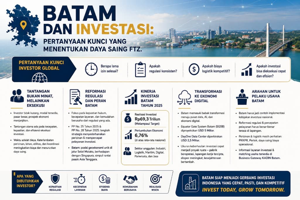 Batam dan Investasi: Pertanyaan Kunci yang Menentukan Daya Saing FTZ